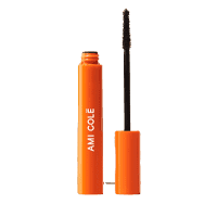 Open tube of Ami Cole Lash-Amplifying Mascara next to its applicator brush lid.